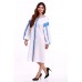 Embroidered dress "Thought 2" White&Blue